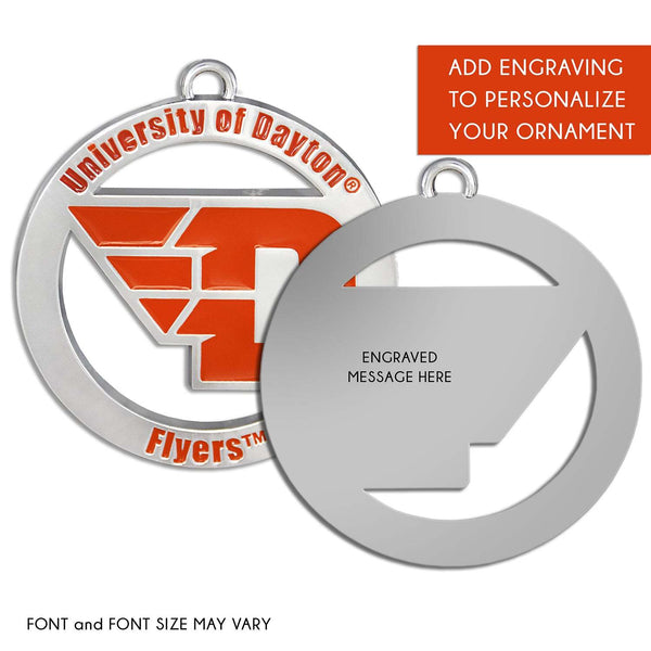 Fan Frenzy Gifts Dayton Flyers Officially Licensed Fan Silver Ornament