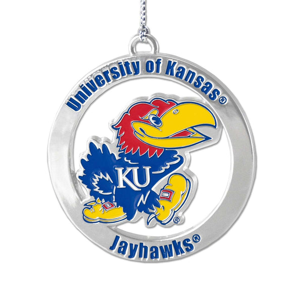 Fan Frenzy Gifts Kansas Jayhawks Officially Licensed Silver Ornament