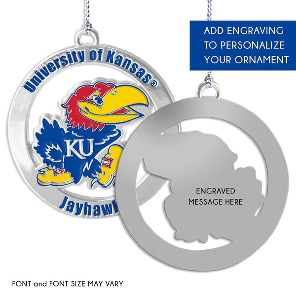 Fan Frenzy Gifts Kansas Jayhawks Officially Licensed Silver Ornament