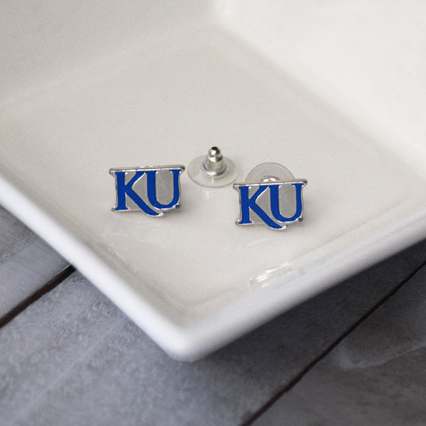 Fan Frenzy Gifts Kansas Jayhawks Officially Licensed Post Earrings