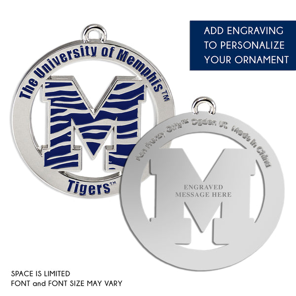 Fan Frenzy Gifts Memphis Tigers Officially Licensed Silver Ornament