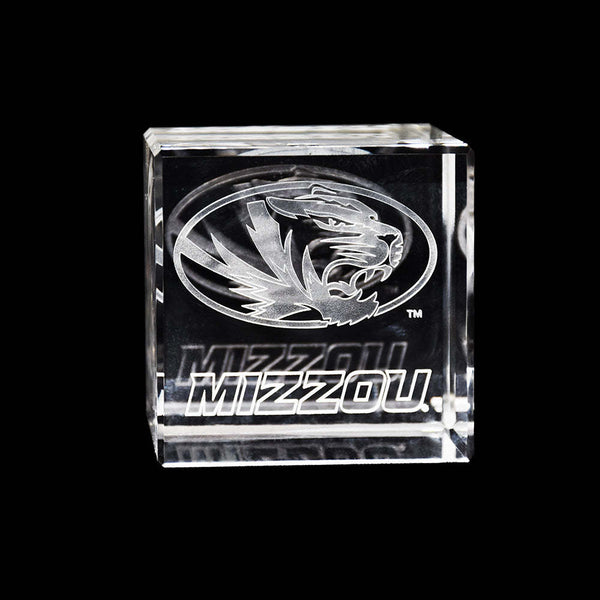 Fan Frenzy Gifts Missouri Tigers Officially Laser Engraved Crystal Cube