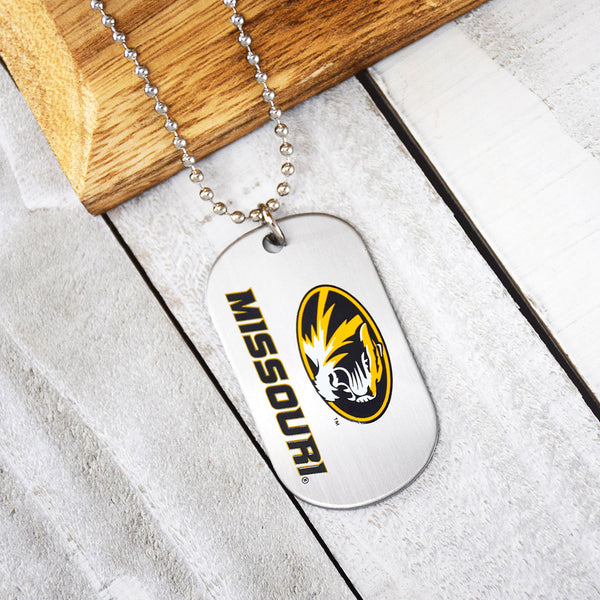 Fan Frenzy Gifts Missouri Tigers Officially Licensed Dogtag on Ball Chain