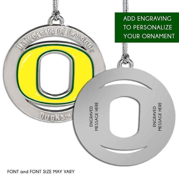 Fan Frenzy Gifts Oregon Ducks Officially Licensed Silver Ornament