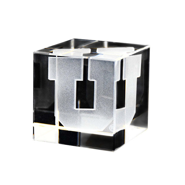 Fan Frenzy Gifts Utah Utes Officially Licensed Block U Laser Engraved Crystal Cube