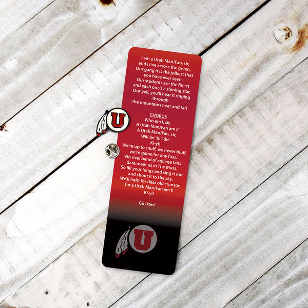 Fan Frenzy Gifts Utah Utes Officially Licensed Fight Song Bookmark and Pin