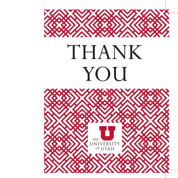 Fan Frenzy Gifts Utah Utes Officially Licensed Geometric Thank You Card 10-pack