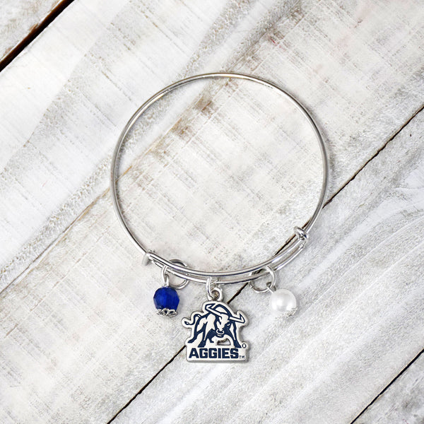 Fan Frenzy Gifts Utah State Aggies Officially Licensed Aggie Charm Bangle Bracelet