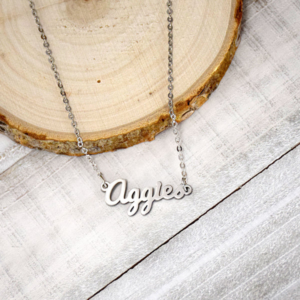 Fan Frenzy Gifts Utah State Aggies Officially Licensed Script Necklace