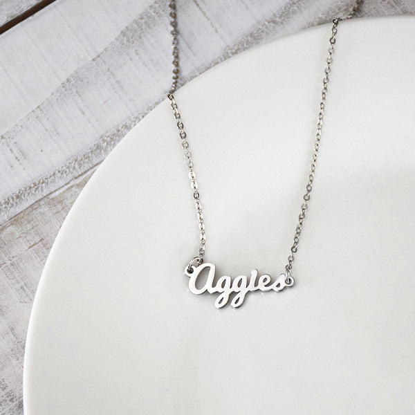 Fan Frenzy Gifts Utah State Aggies Officially Licensed Script Necklace