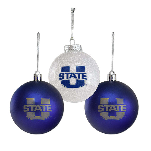 Fan Frenzy Gifts Utah State Aggies Officially Licensed Bulb Ornament 3 Pack
