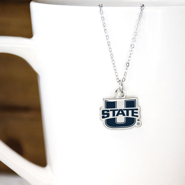 Fan Frenzy Gifts Utah State Aggies Officially Licensed U-State Silver Necklace