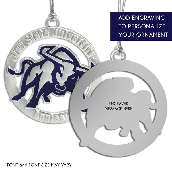 Fan Frenzy Gifts Utah State Aggies Officially Licensed Silver Ornament