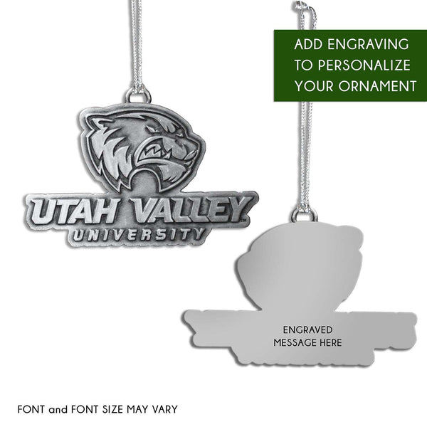 Fan Frenzy Gifts Utah Valley Wolverines UVU Officially Licensed Campus Glass Ornament
