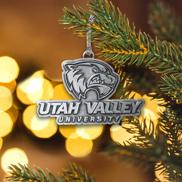 Fan Frenzy Gifts Utah Valley Wolverines UVU Officially Licensed Campus Glass Ornament