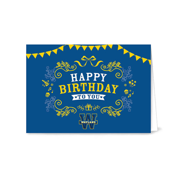 Fan Frenzy Gifts Wayland Baptist Officially Licensed Blue Birthday Card