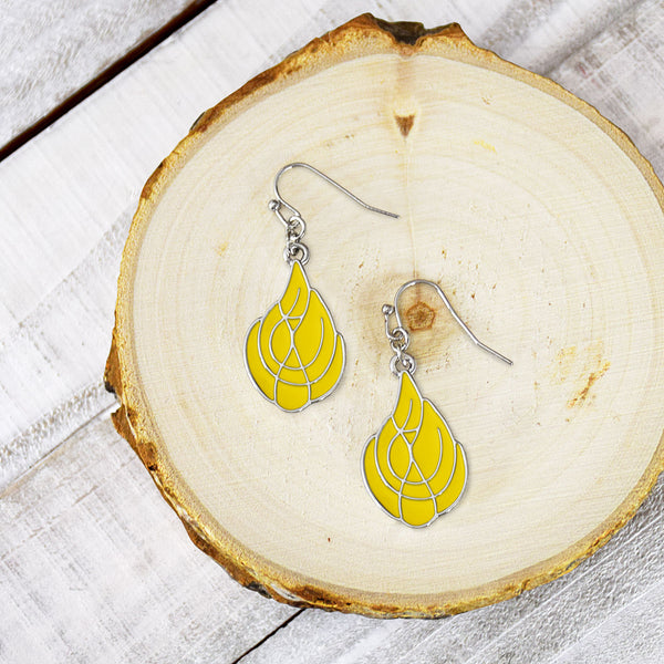 Fan Frenzy Gifts Wayland Baptist Officially Licensed Flame Dangle Earrings