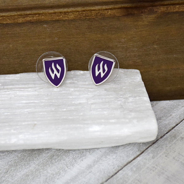 Fan Frenzy Gifts Weber State Wildcats Officially Licensed W Post Earrings