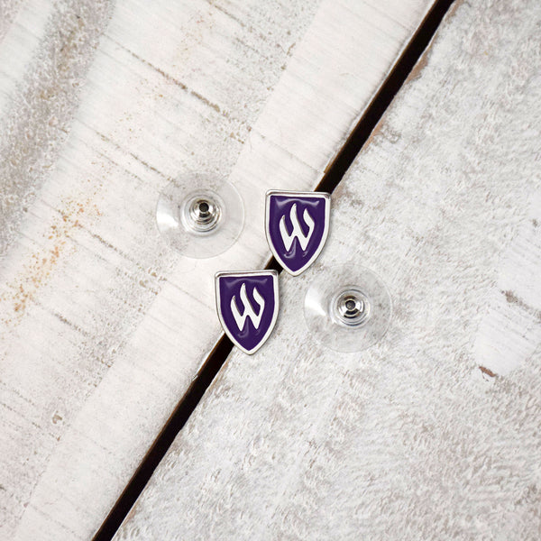 Fan Frenzy Gifts Weber State Wildcats Officially Licensed W Post Earrings