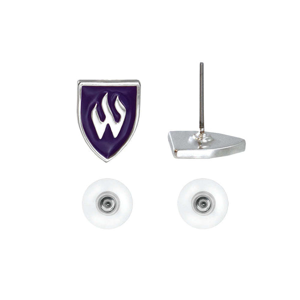 Fan Frenzy Gifts Weber State Wildcats Officially Licensed W Post Earrings