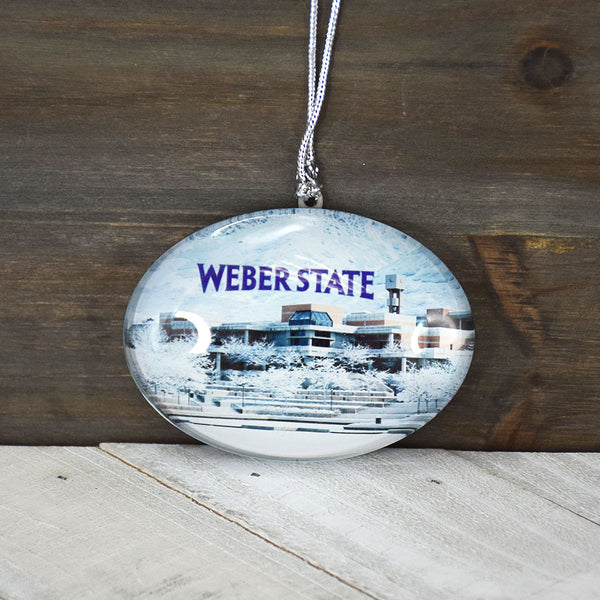 Fan Frenzy Gifts Weber State Wildcats Officially Licensed Campus Glass Ornament