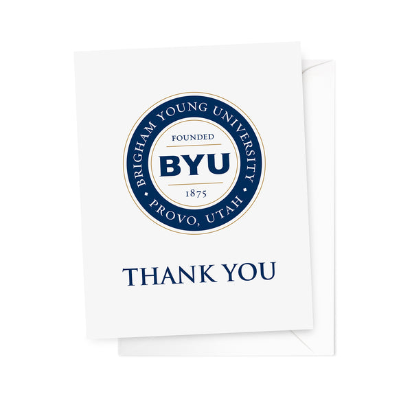 Fan Frenzy Gifts BYU Cougars Officially Licensed White Thank You Card 10 Pack