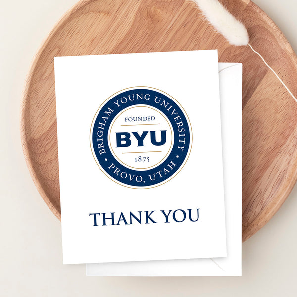 Fan Frenzy Gifts BYU Cougars Officially Licensed White Thank You Card 10 Pack