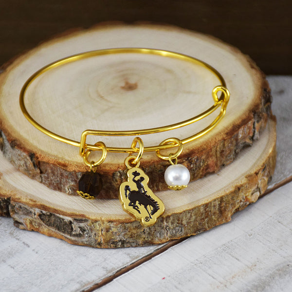 Fan Frenzy Gifts Wyoming Cowboys Licensed Bangle Bracelet