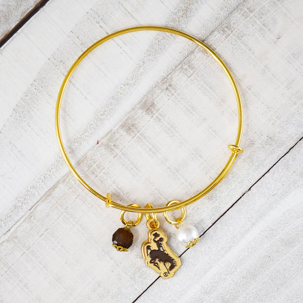 Fan Frenzy Gifts Wyoming Cowboys Licensed Bangle Bracelet