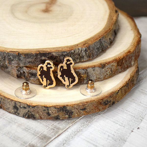 Fan Frenzy Gifts Wyoming Cowboys Licensed Post Earrings