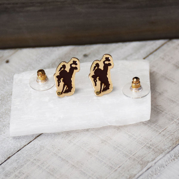 Fan Frenzy Gifts Wyoming Cowboys Licensed Post Earrings