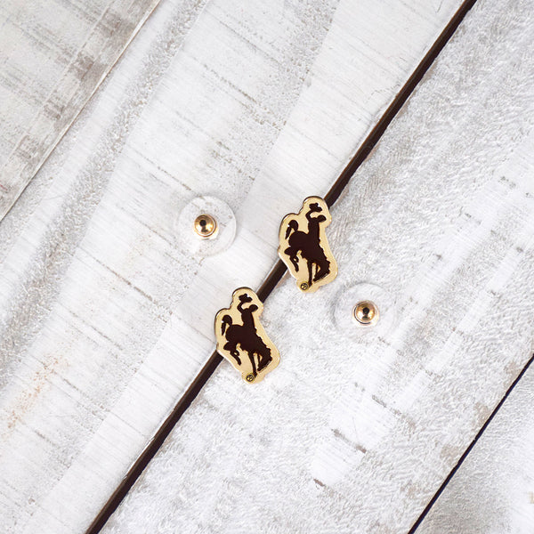 Fan Frenzy Gifts Wyoming Cowboys Licensed Post Earrings