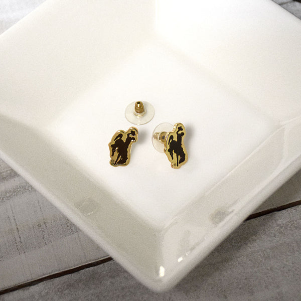 Fan Frenzy Gifts Wyoming Cowboys Licensed Post Earrings