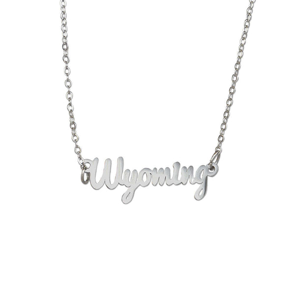 Fan Frenzy Gifts Wyoming Cowboys Licensed Wyoming Script Necklace