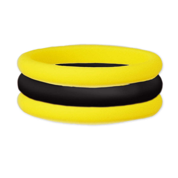 Yellow/Black Stackable Silicone Ring