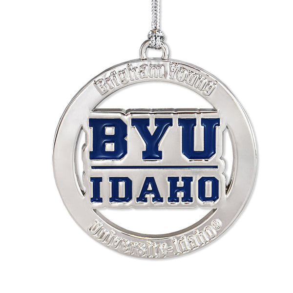 BYU Idaho Dark Blue Silver Ornament by Fan Frenzy Gifts Officially Licensed NCAA 