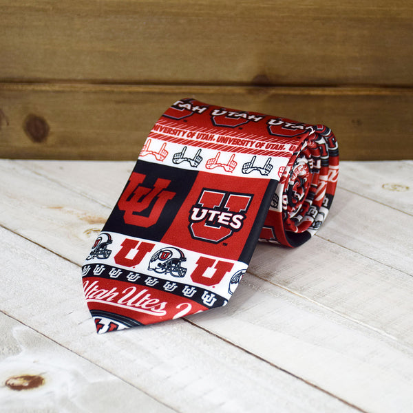 Fan Frenzy Gifts University of Utah Logo Men's Necktie - Officially Licensed NCAA - The University of Utah Utes