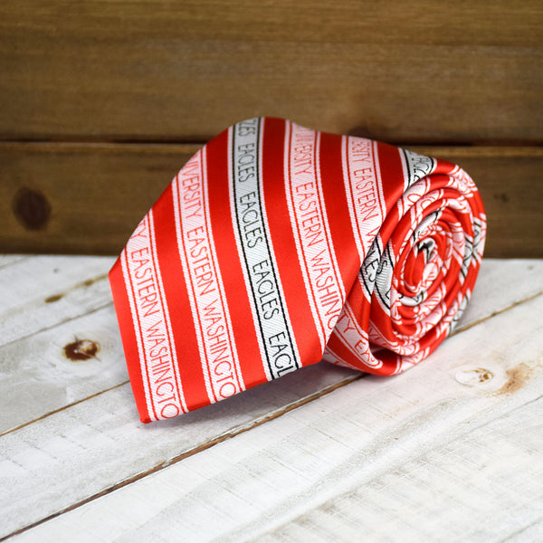 Fan Frenzy Gifts Eastern Washington Eagles Striped Men's Necktie  Officially Licensed NCAA 