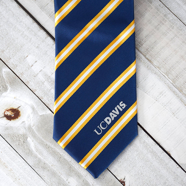 Fan Frenzy Gifts UC Davis Aggies Striped Formal  Men's Necktie  Officially Licensed NCAA 