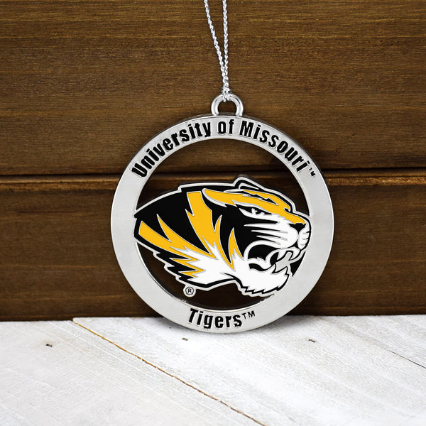 Missouri Tigers Silver Ornament by Fan Frenzy Gifts Officially Licensed NCAA 