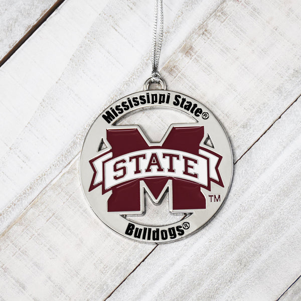 Mississippi State Silver Ornament by Fan Frenzy Gifts Officially Licensed NCAA 
