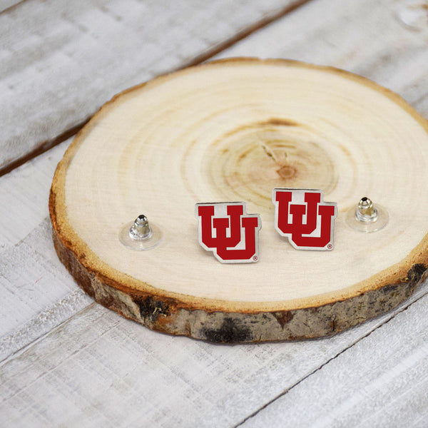 Utah Utes UofU Post Silver Earrings by Fan Frenzy Gifts