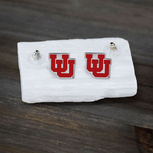 Utah Utes UofU Post Silver Earrings by Fan Frenzy Gifts