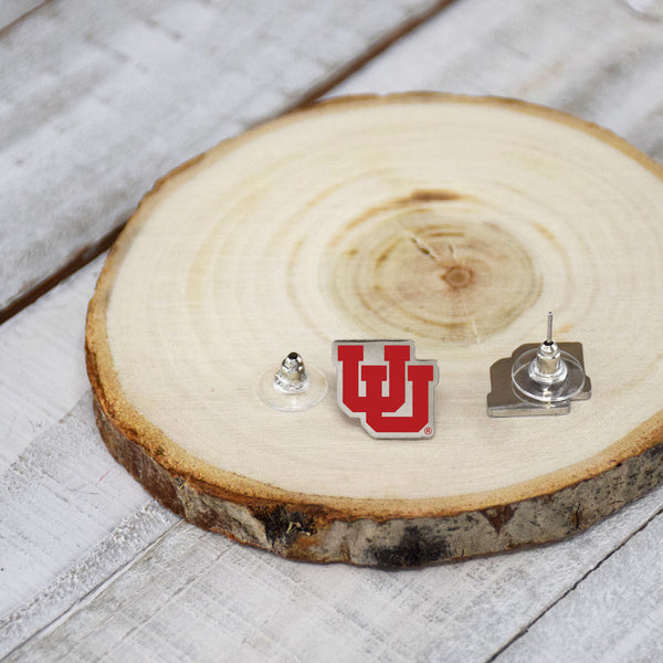Utah Utes UofU Post Silver Earrings by Fan Frenzy Gifts