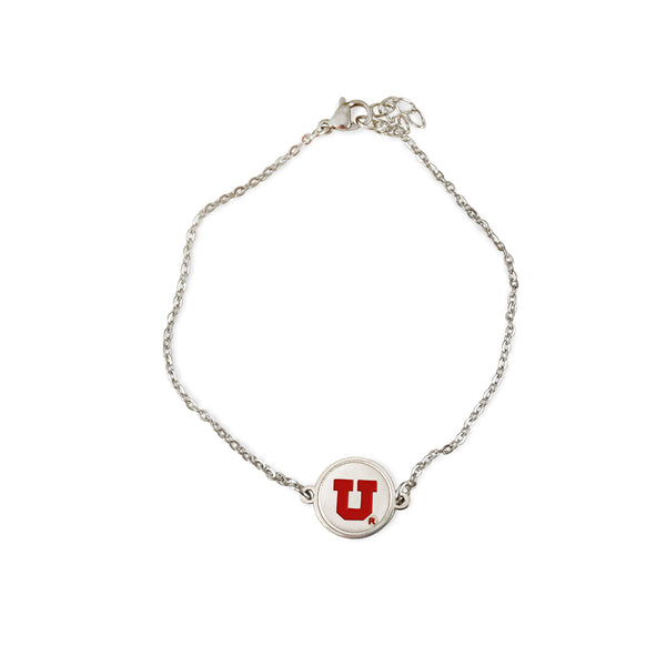 Utah Utes 1 Charm Silver Bracelet by Fan Frenzy Gifts