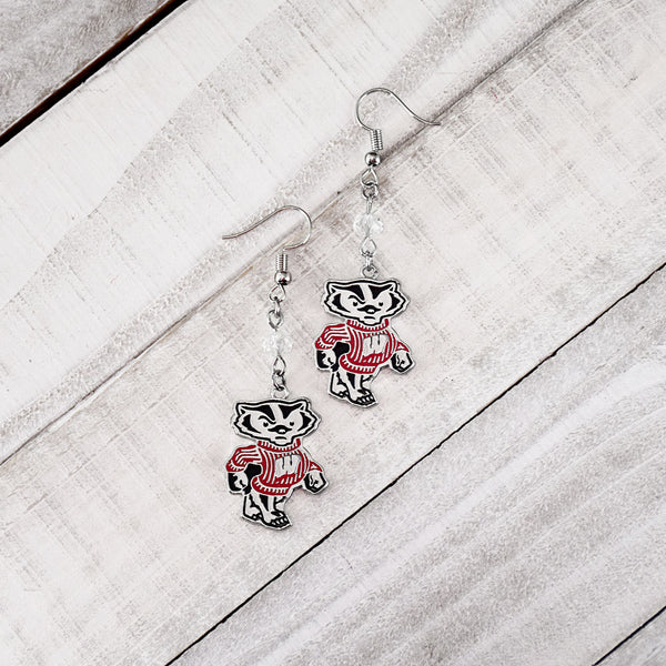Wisconsin Badgers Dangle Earrings by Fan Frenzy Gifts