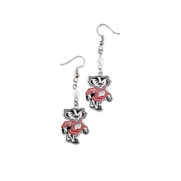 Wisconsin Badgers Dangle Earrings by Fan Frenzy Gifts