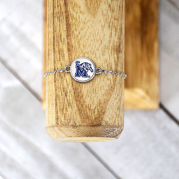 Fan Frenzy Gifts Memphis Tigers Officially Licensed Dainty 1 Charm Bracelet