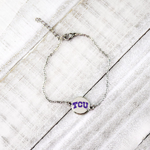 Fan Frenzy Gifts TCU Horned Frogs Officially Licensed 1 Charm Bracelet