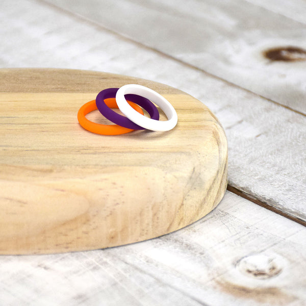 Fan Frenezy Gifts Purple Orange White 3 Pack (Clemson colors) Size 4